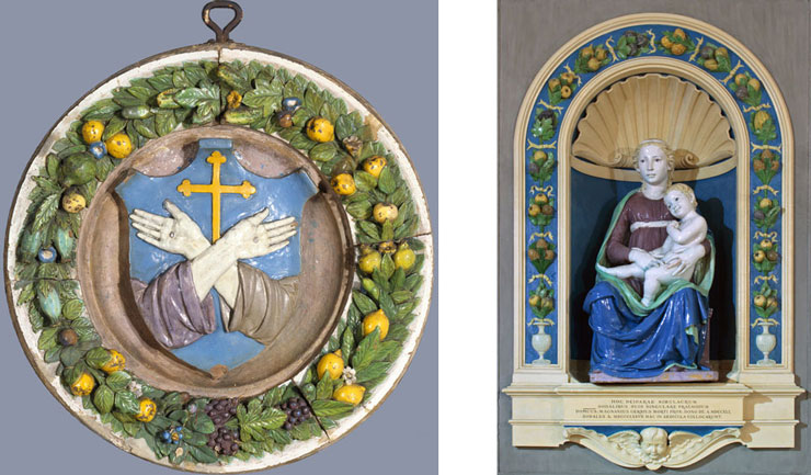 luca-della-robbia_coat-of-arms-of-the-franciscan-order_madonna-and-chlid