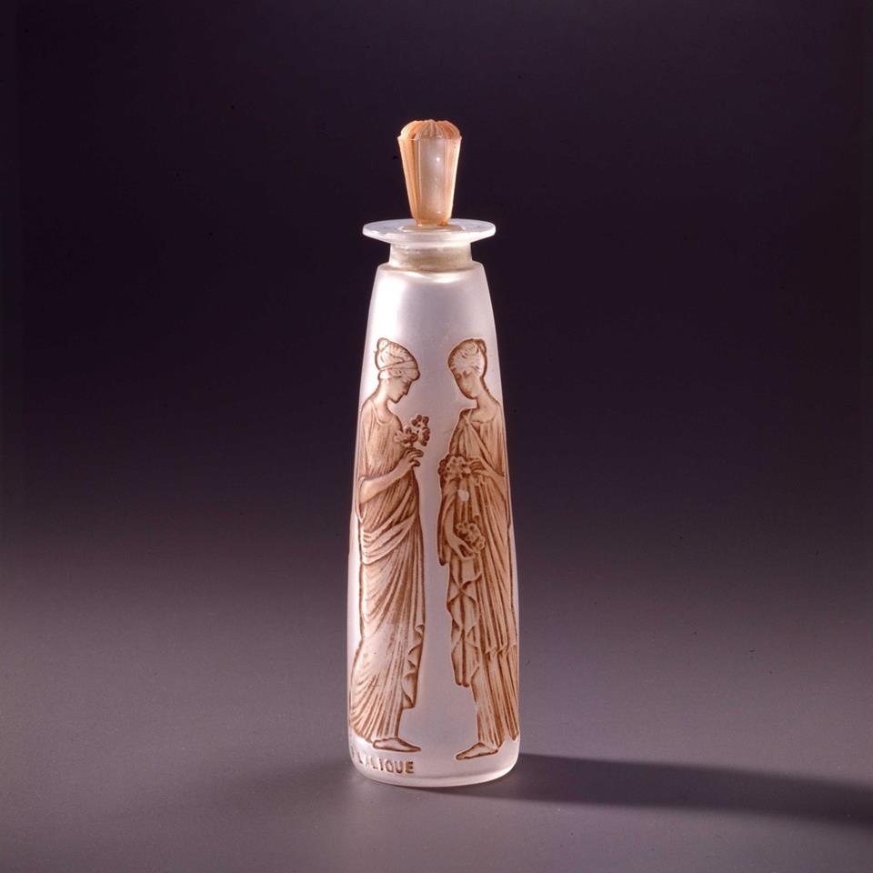 L.Ambre Antique Lalique Flask