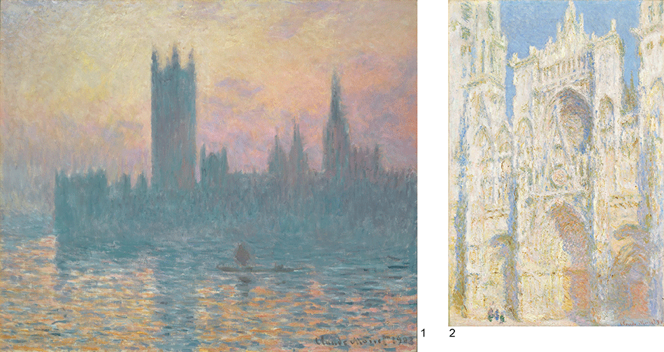 monet-claude_rouen-catedral-west-façade,sunlight_the-houses-of-parliament-sunset_dale-chester-collection-_national-gallery-of-art_washington-dc