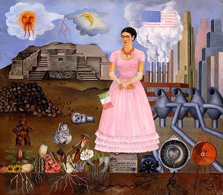 skirball-cultural-center_Frida-Kahlo-Self-Portrait-on-the-Border-Line-between-Mexico-and-the-United-States-1932_450_w