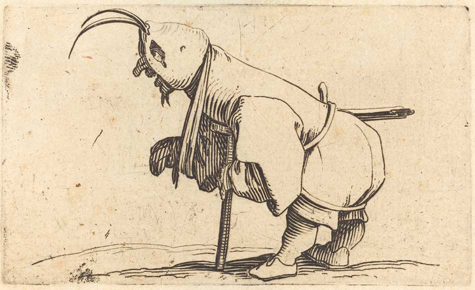 Jacques Callot (French, 1592 - 1635 ), The Hooded Cripple, c. 1622, etching and engraving, Rosenwald Collection 1949.5.258