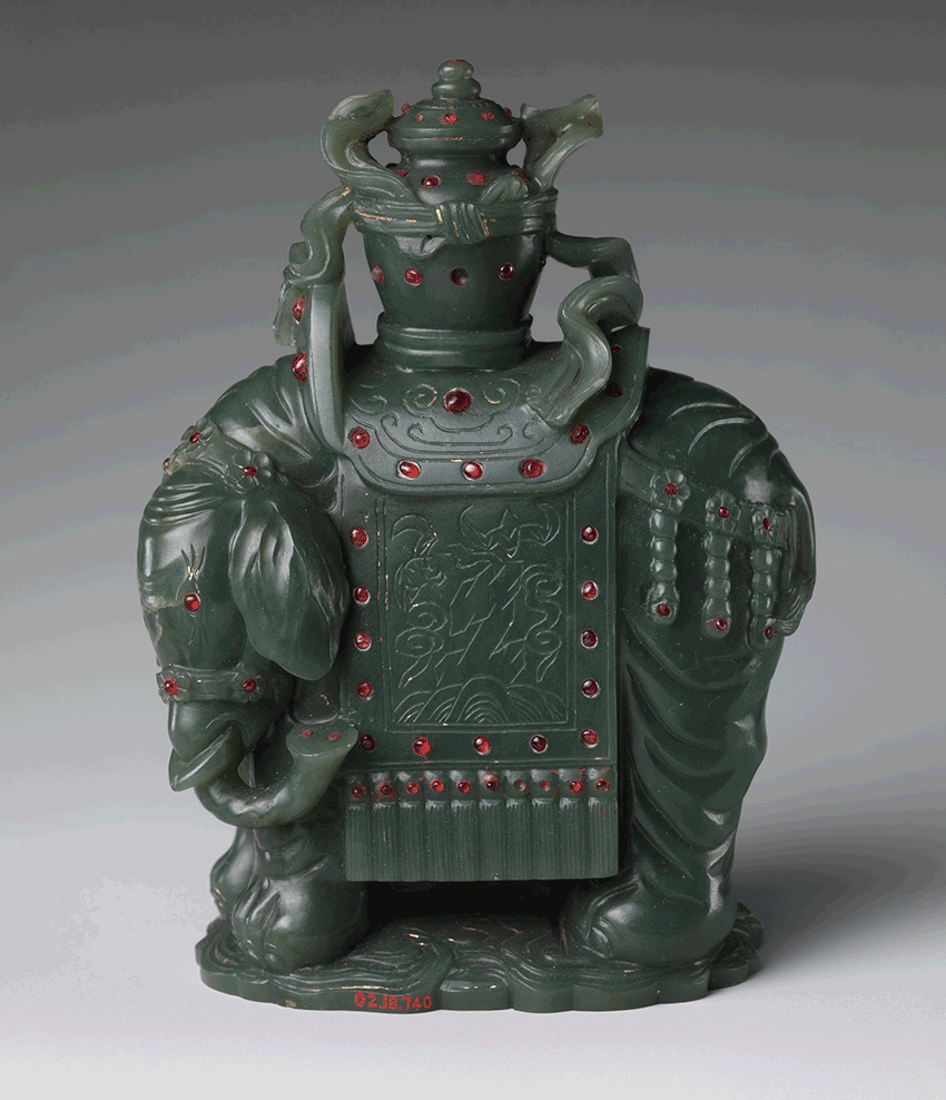 Elephant carrying a vase. China_ Qing dynasty_ Jade The Metropolitan Museum of Art_850 W