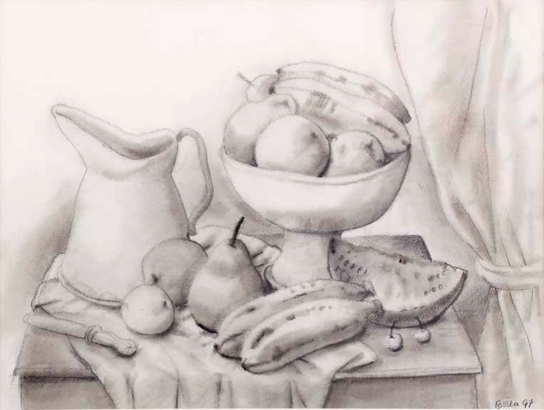 Still-life-with-fruits_1997_Pencil-on-paper_36-x-46-cm_764w