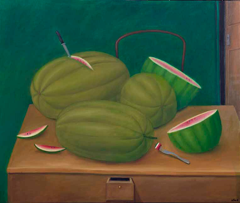 Still-life-with-watermelons_1991_Oil-on-canvas_150-x-177-cm_764w