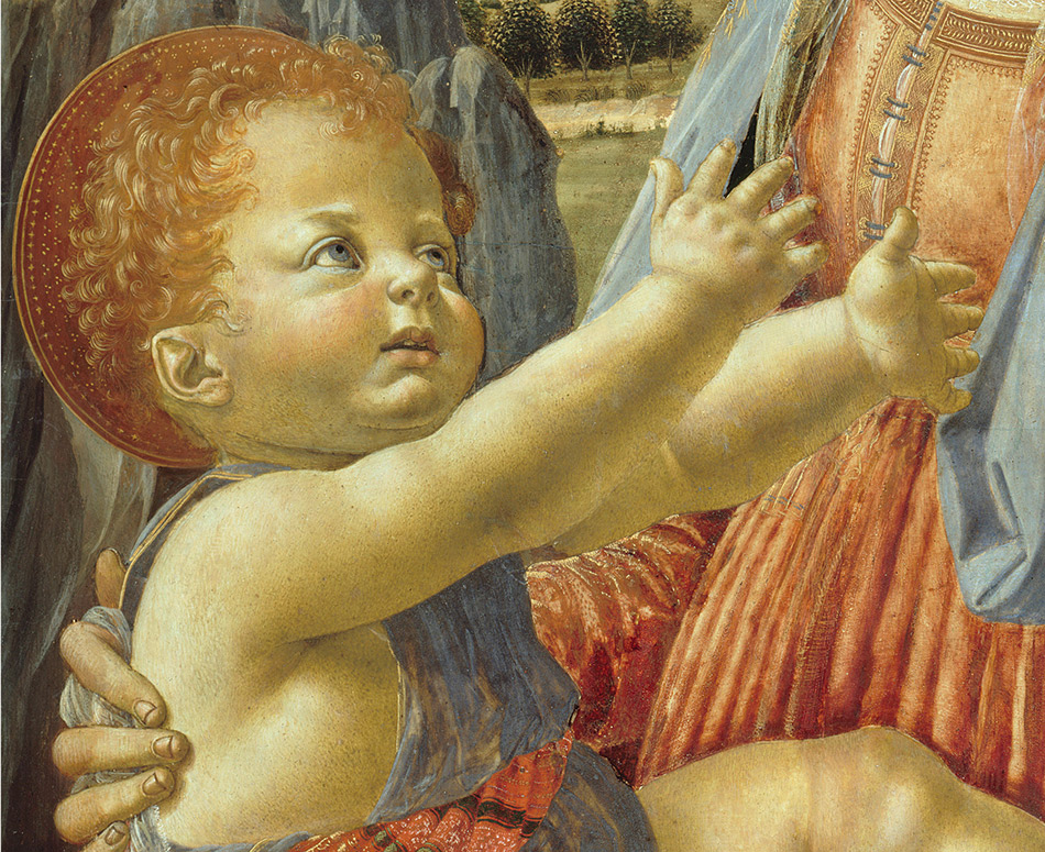 Andrea-del-Verrocchio_Madonnna-and-Child_painting_detail-chaild_950-W