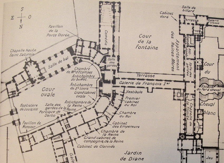 Plano del Chateau de Fontainebleau por D’Ange-Jacques Gabriel_850_W