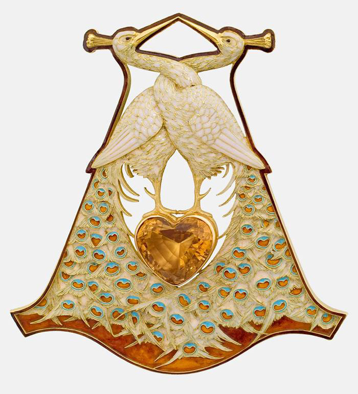 Rene-Lalique-used-citrine-on-this-Two-Peacocks-pendant-created-in-1897-98