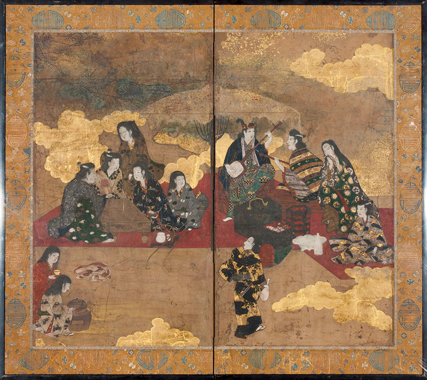 Japan, The two accomplishments, c.1665, Japan, two-panel screen-850-W