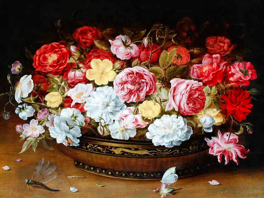 Osias-Beert_flemish_Still-Life-of-Roses-in-a-Lacquer-and-Cane-Work-Oriental-Bowl,-with-a-Butterfly-and-Dragonfly-all-upon-a-Ledge_840-w