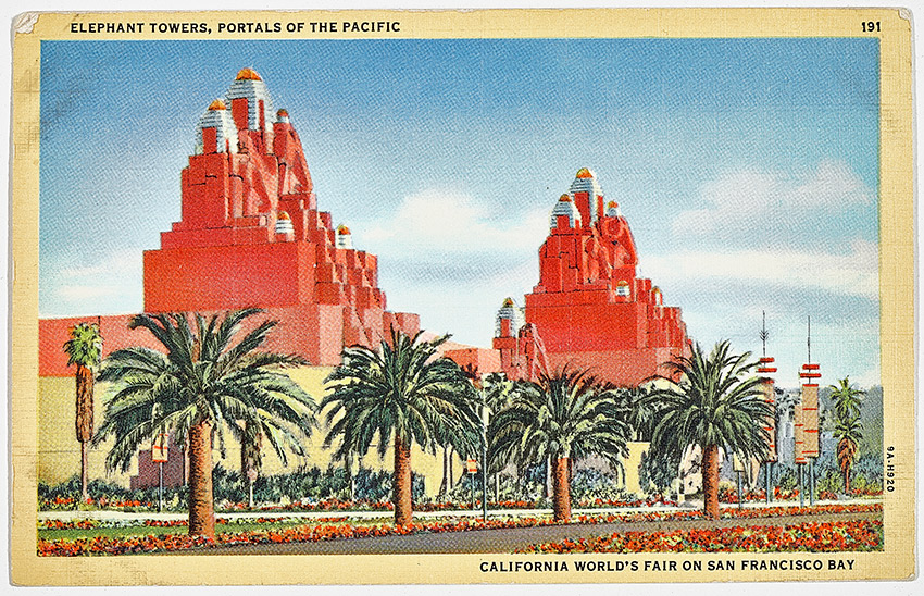 E__Postcard, Elephant Towers, Portals of the Pacific, 1939–40
