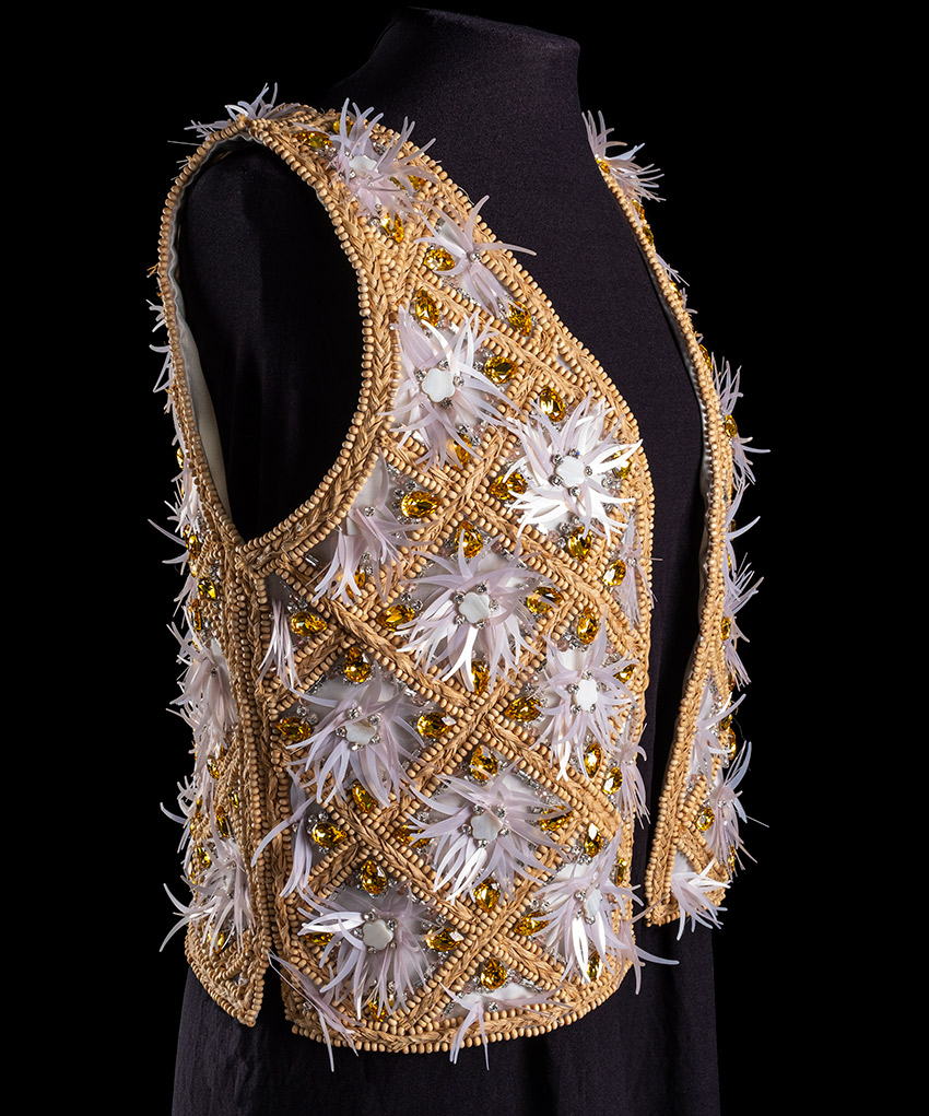 CH252. Jazmina vest-Luneville Embroidery by Johan-Luc Katt