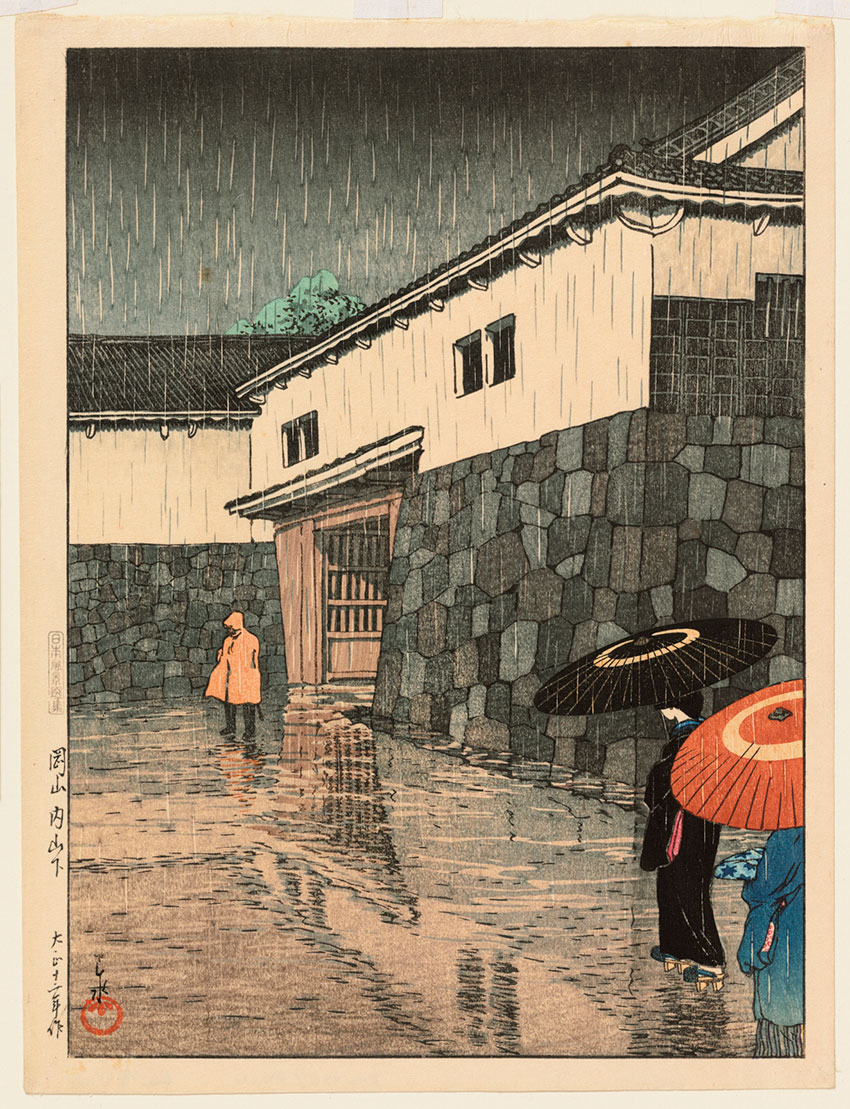 Kawase-Hasui.-Japanese-1883–1957.-Rain-in-Uchiyamashita_-Okayama-District_-1923_-color-woodblock-print.-Clark-Art-Institute,-Gift-of-the-Rodbell-Family-Collection_-2014.16.24_850-W
