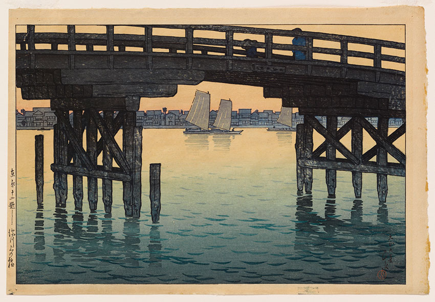 Kawase-Hasui.-Japanese,-1883–1957.-The-Kaminohashi-Bridge-in-Fukagawa,-Tokyo,-1920,-color-woodblock-print.-Clark-Art-Institute,-Gift-of-the-Rodbell-Family-Collection,-2014.16.21_850-W