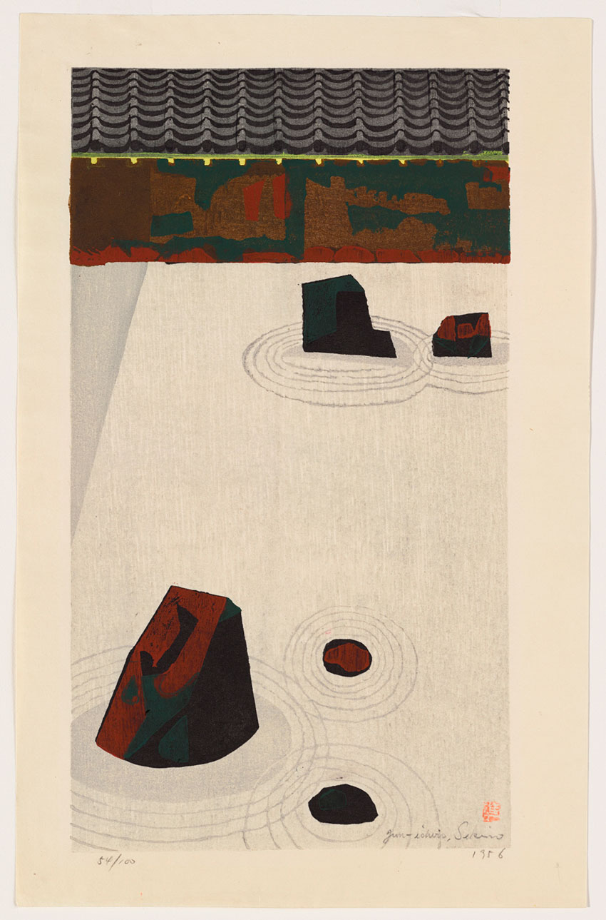 Sekino-Junichiro.-Japanese,-1914-–-1988.-Rock-Garden,-1956,-color-woodblock-print.-Clark-Art-Institute,-Gift-of-the-Rodbell-Family-Collection,-2014.16.61_850-W