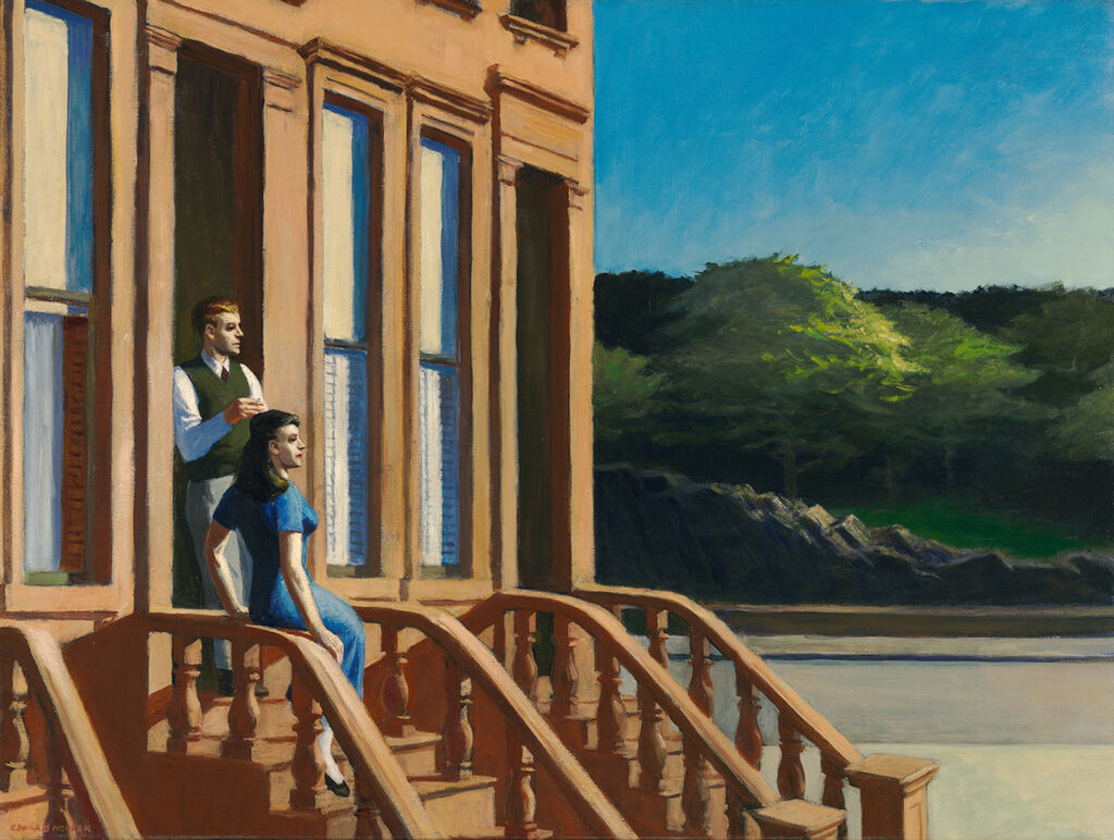 Edward Hopper_Sunlight on Brownstones, 1956_medium_RS18802_Wichita_Sunlight_on_Brownstones_M14857_web__2_