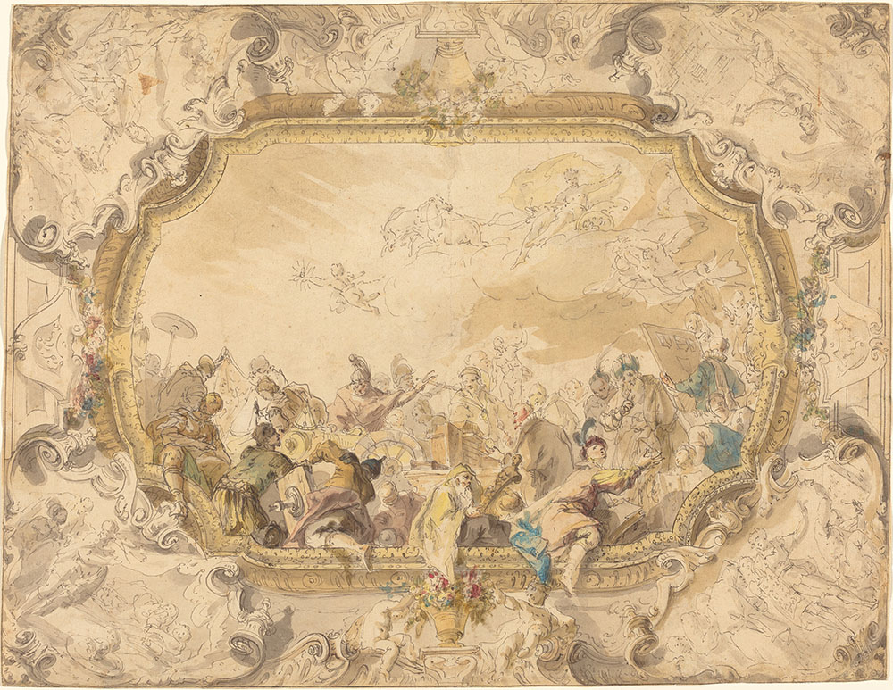 1740_Anton Kern_A Ceiling with Apollo Presiding over Military and Historical Learning_5657-015