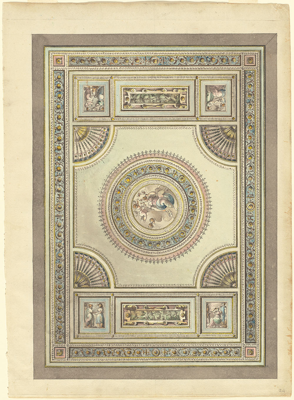1790-1815_Giacomo Quarenghi_An Ornate Ceiling with an Allegory of Spring_5657-007