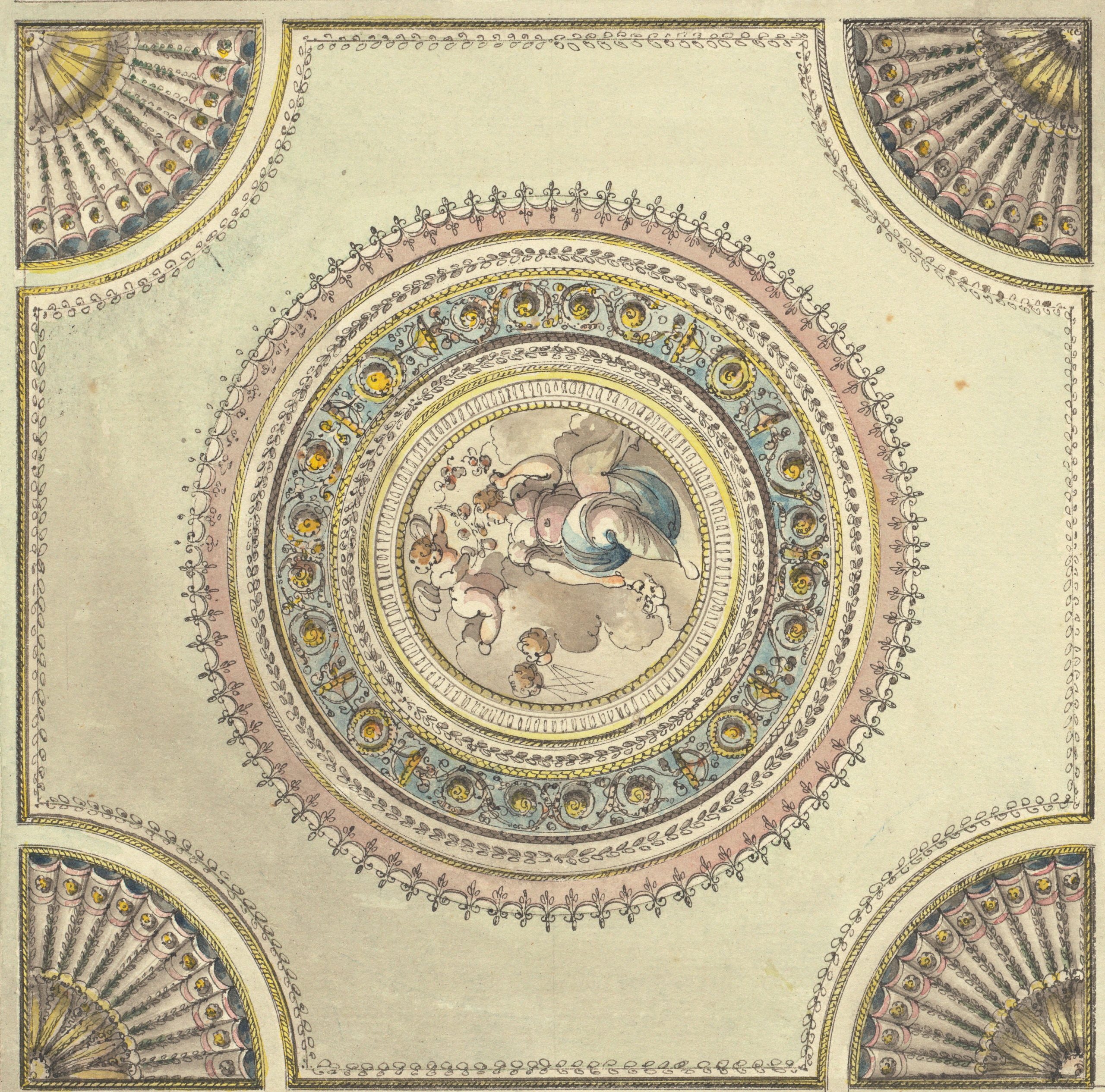 1790-1815_Giacomo Quarenghi_An Ornate Ceiling with an Allegory of Spring_DETAIL 5657-007
