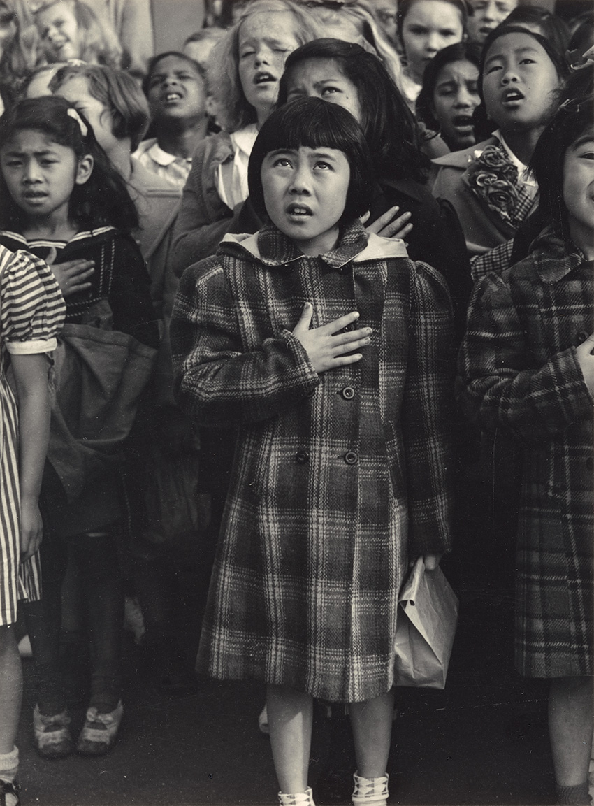 Dorothea Lange_Children of the Weill Public School Shown in a Flag Pledge Ceremony, San Francisco, California, April 1942_5558-006