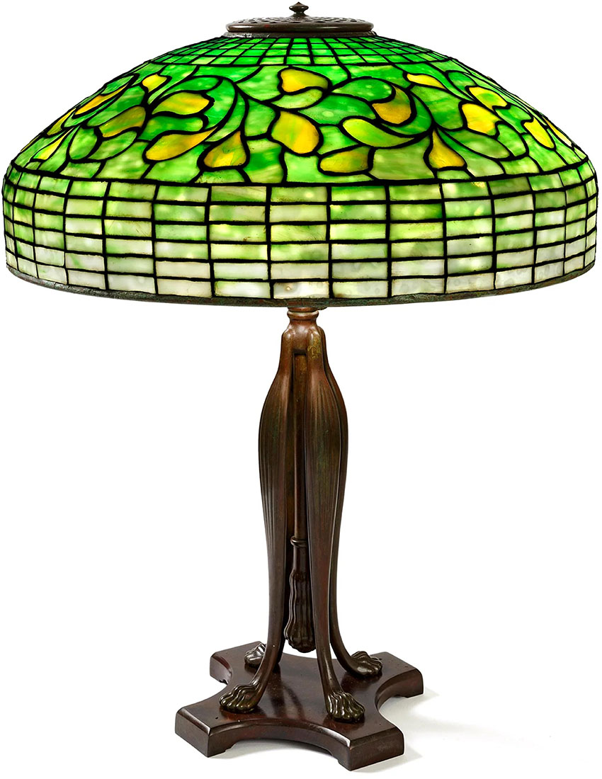Tiffany Studios New York Swirling Lemon Leaf Table Lamp-850
