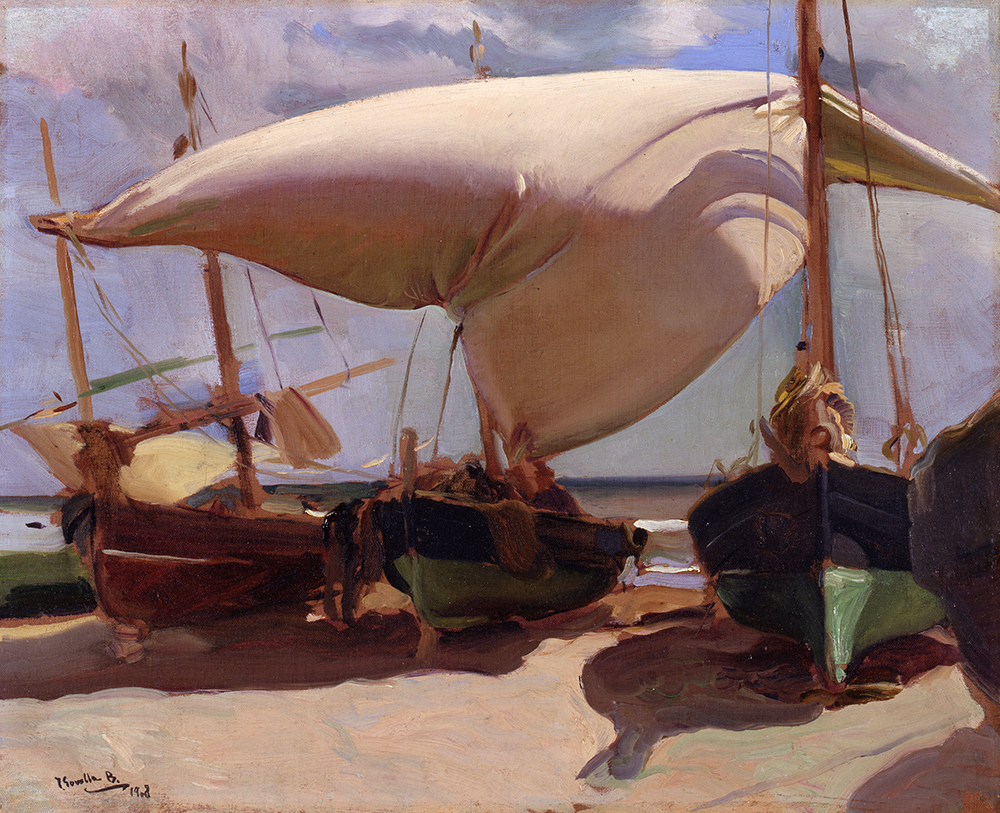 Joaquín Sorolla y Bastida (Spanish, 1863–1923), Beach of Valencia (Boats) (Barcas, Playa de Valencia), 1908.-Joaquin Sorolla y Bastida BPS 1904