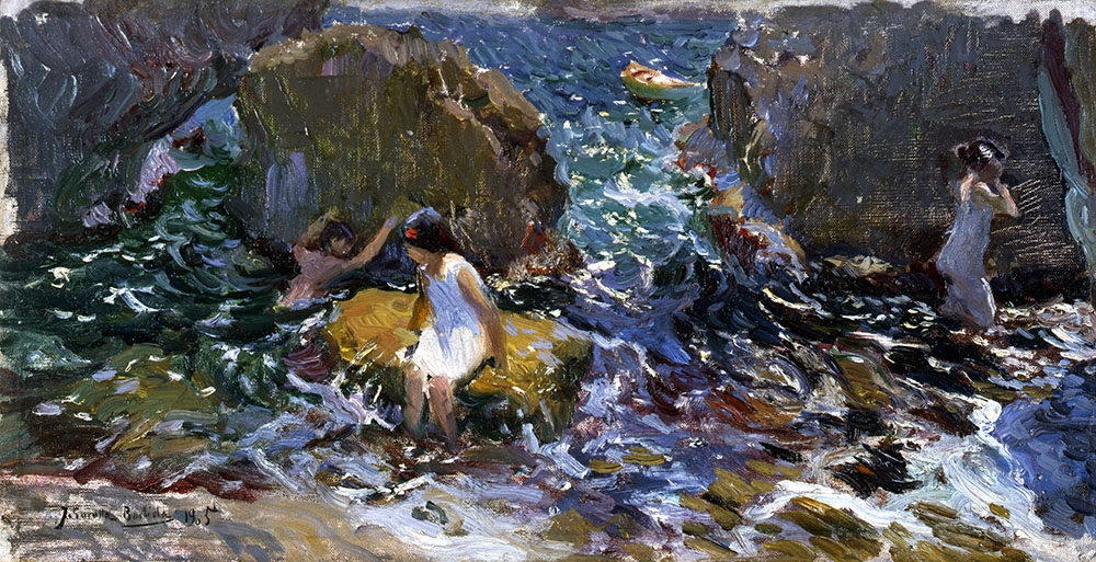 Joaquín Sorolla y Bastida (Spanish, 1863–1923), Children Bathing among the Rocks, Jávea (Niños bañándose entre las rocas. Jávea), 1905__BPS 3742