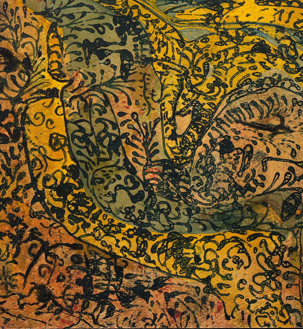 JANET SOBEL.Untitled, 1941. Gouache and varnish on paper mounted on board DETAIL W.