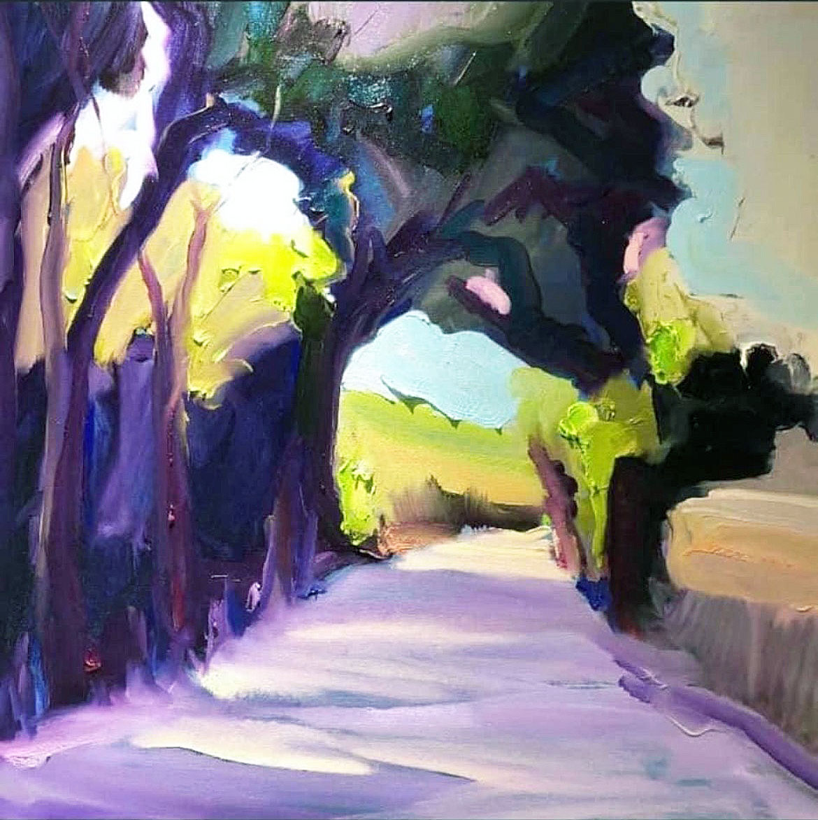 RAPHAELMARTINEZ. Chemin banyuls. Óleo sobre tela. 80x80 cm.