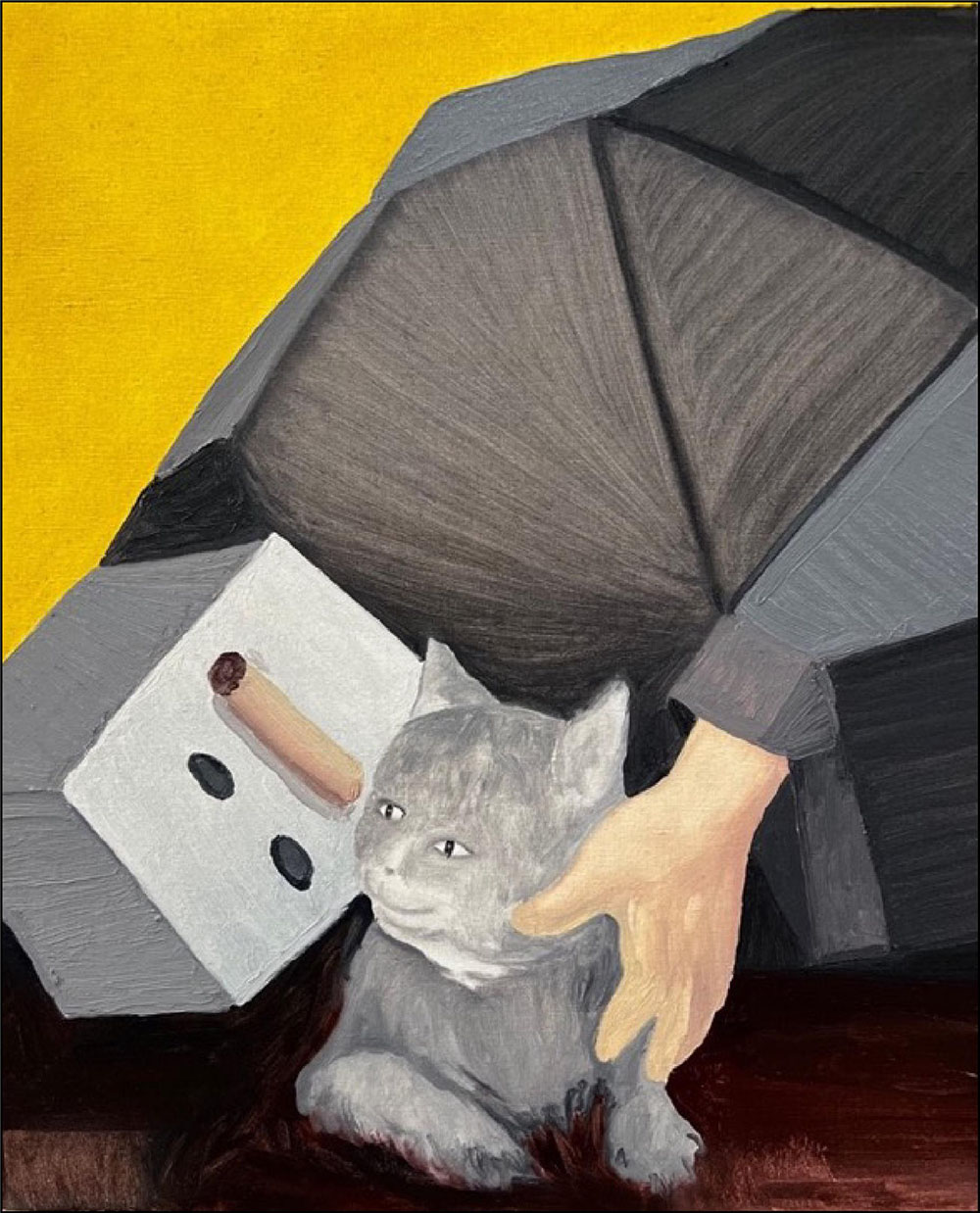 Cesc Abad, All cats are grey, Oil on canvas, 65 x 54 cm, 2024_1000px