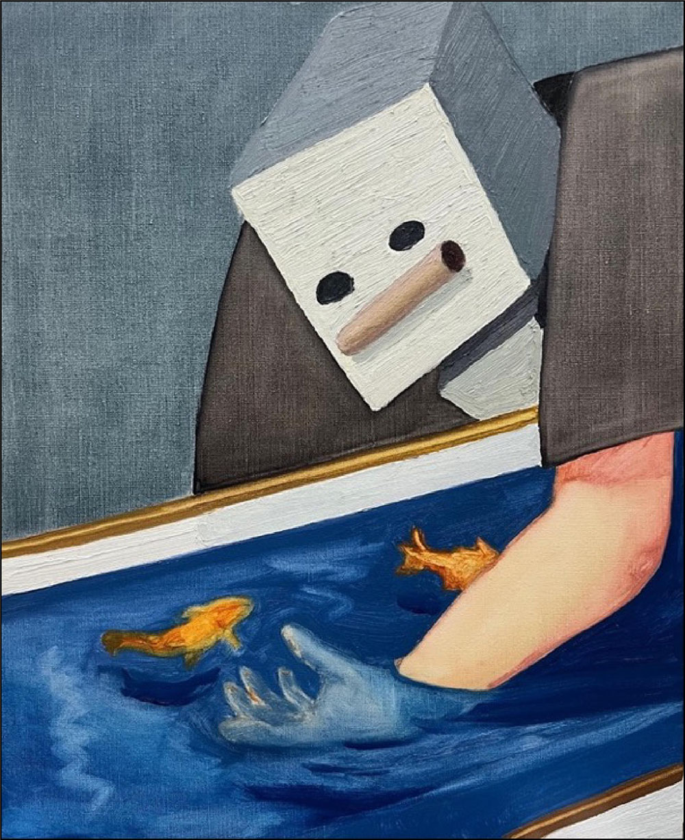 Cesc Abad, The mermaid’s fantasy, Oil on canvas, 61 x 50 cm, 2024-1000px