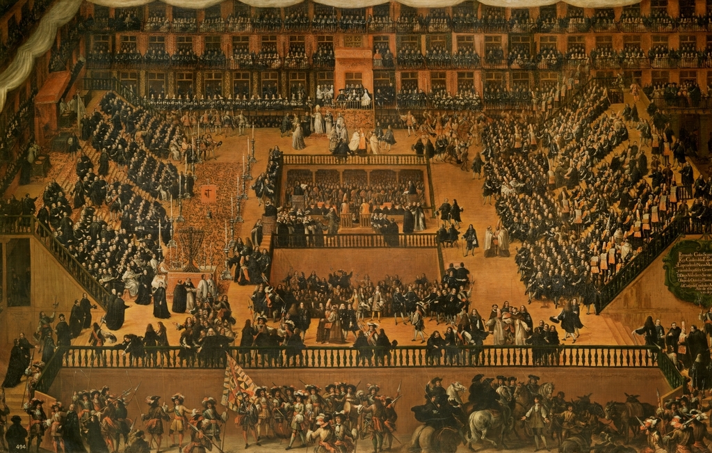 Auto de fe en la Plaza Mayor de Madrid, Francisco Rizi. 1683. Oleo sobre tela. Alto 277 cm; Ancho 438 cm - copia