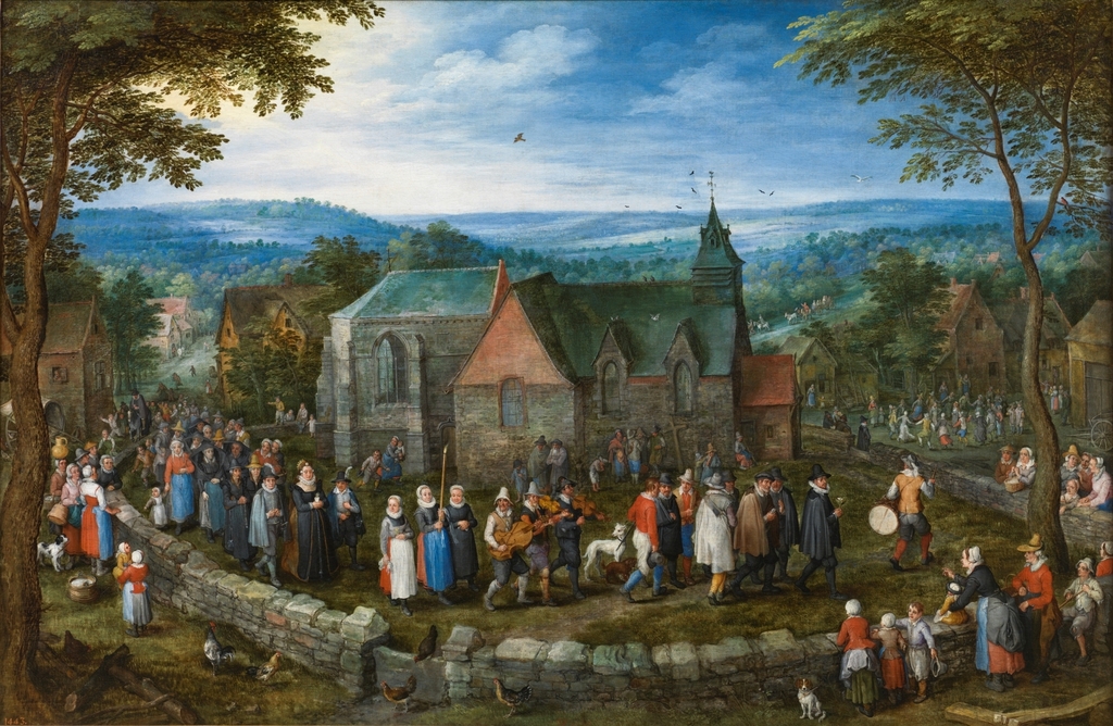 Boda campestre, Jan Brueghel el Viejo. Hacia 1612. Óleo sobre tela. Alto 84 cm; Ancho 126 cm - copia