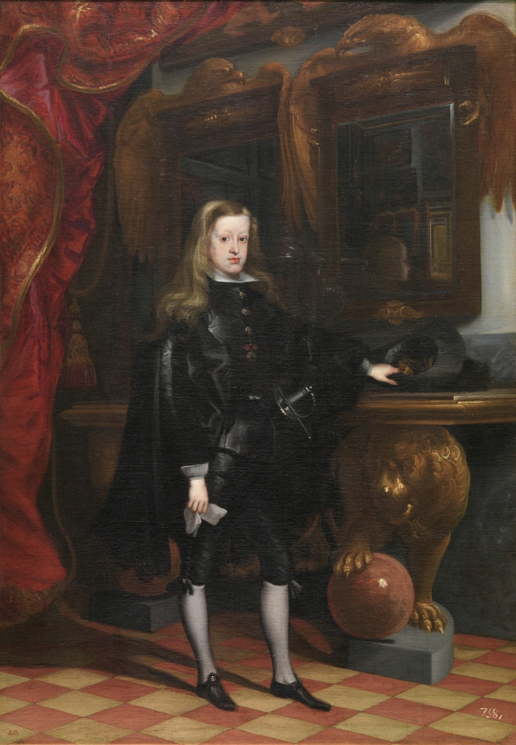 Carlos II, Juan Carreño de Miranda.Hacia 1675. Oleo sobre tela. Alto 201 cm; Ancho 141 cm - copia