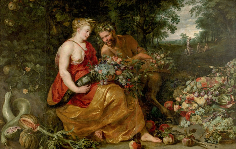 Ceres y Pan, Frans Snyders. Hacia 1620. Óleo sobre tela. Alto 178,5 cm; Ancho 280,5 cm - copia