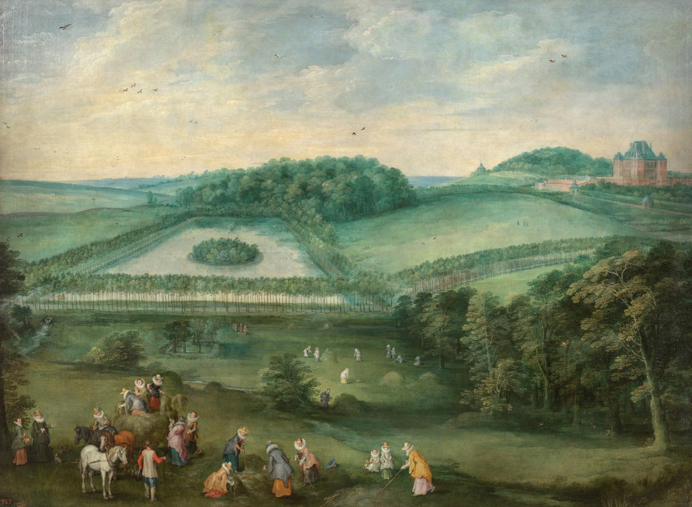 Excursión campestre de Isabel Clara Eugenia, Jan Brueghel el Viejo y Joost de Momper II. 1600 – 1625. Óleo sobre tela. Alto 176 cm; Ancho 238 cm - copia