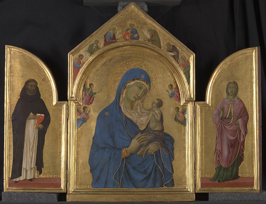 Duccio di Buoninsegna- The Virgin and Child with Saints Dominic and Aurea_ 850